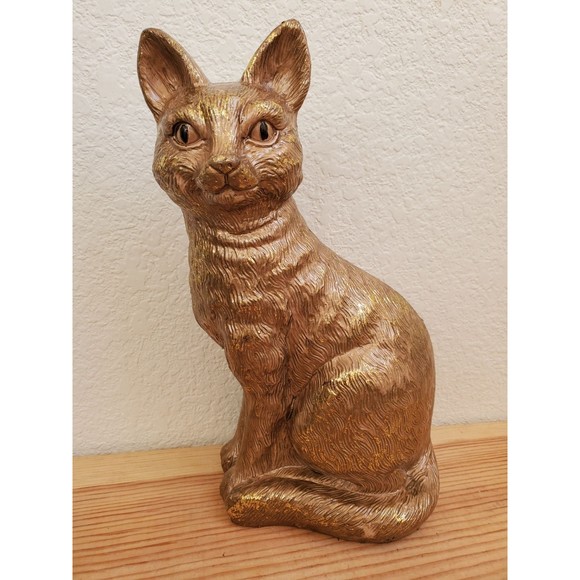 Realism Decor - Gold Cat Kitten- Tabletop‎ Display 12"x6" - Picture 1 of 8